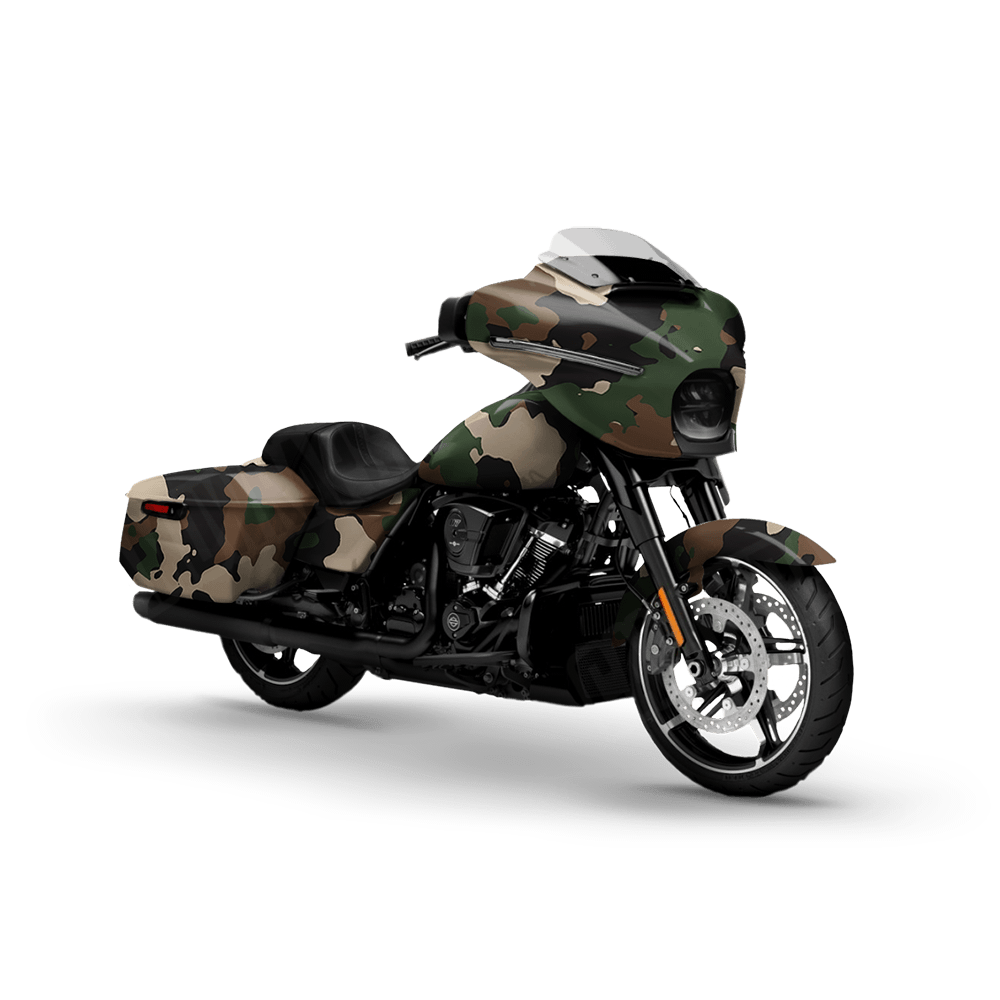 Large Cumulus Woodland Motorcycle Camo Vinyl Wrap