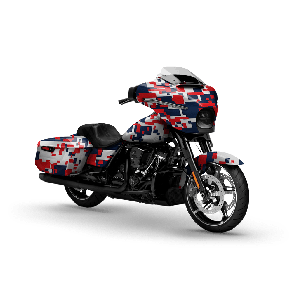 Large Digital America Motorcycle Camo Vinyl Wrap