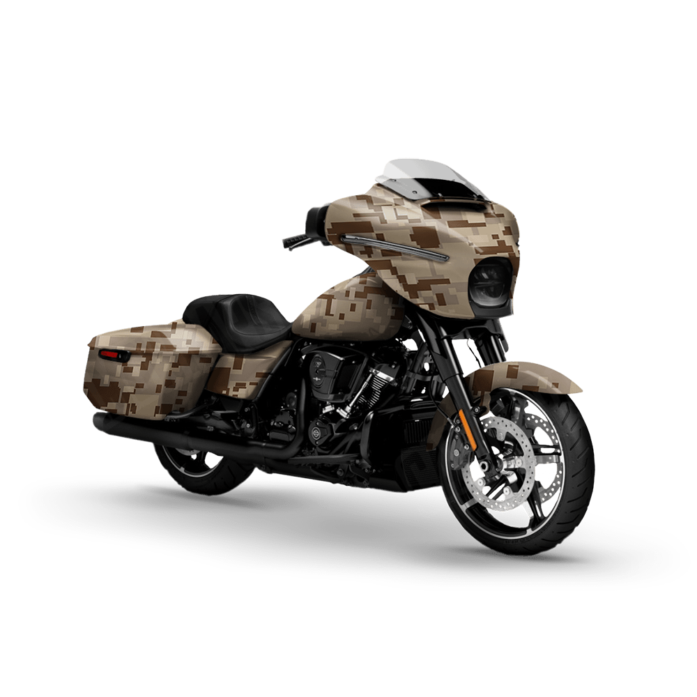 Large Digital Desert Motorcycle Camo Vinyl Wrap