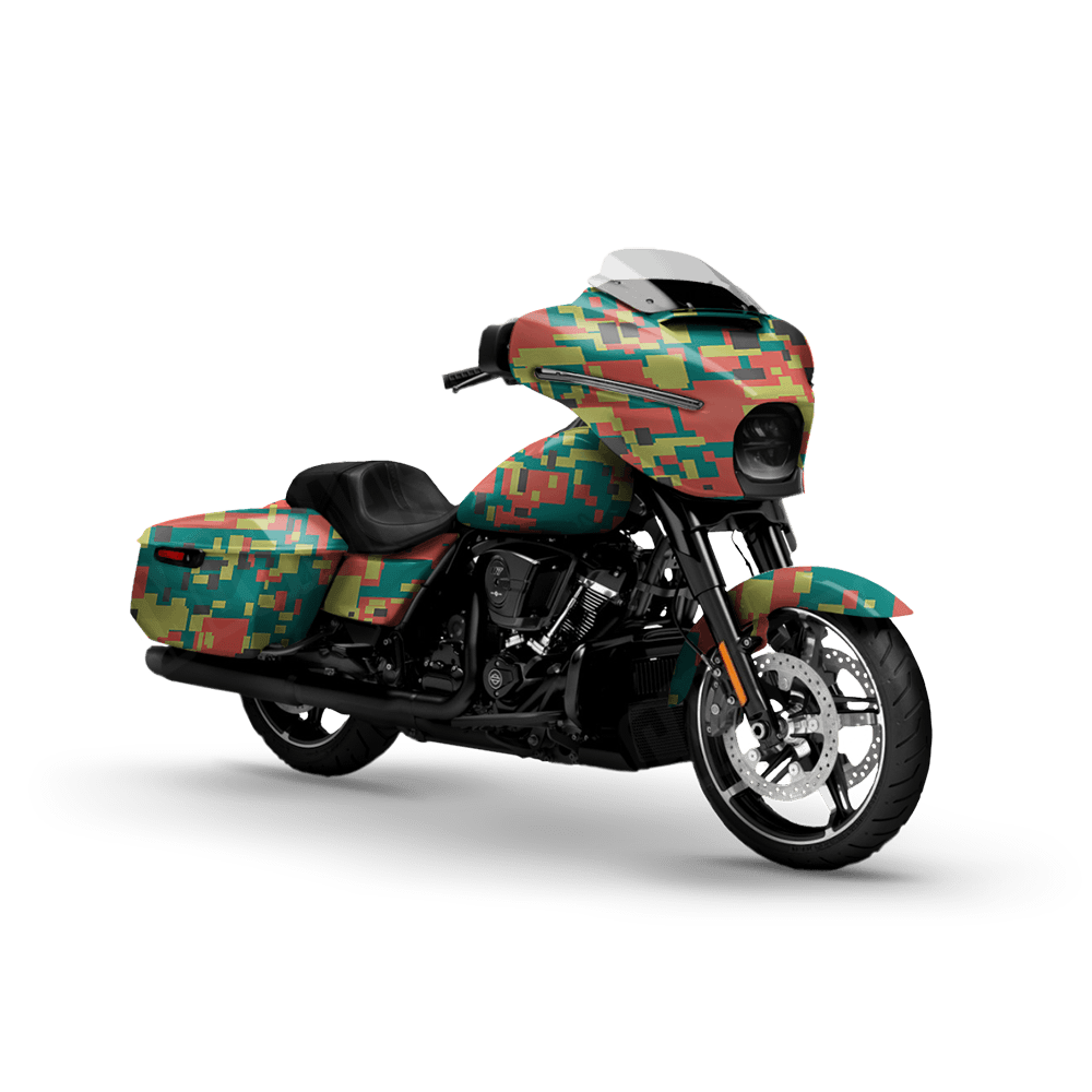 Large Digital Fiesta Motorcycle Camo Vinyl Wrap
