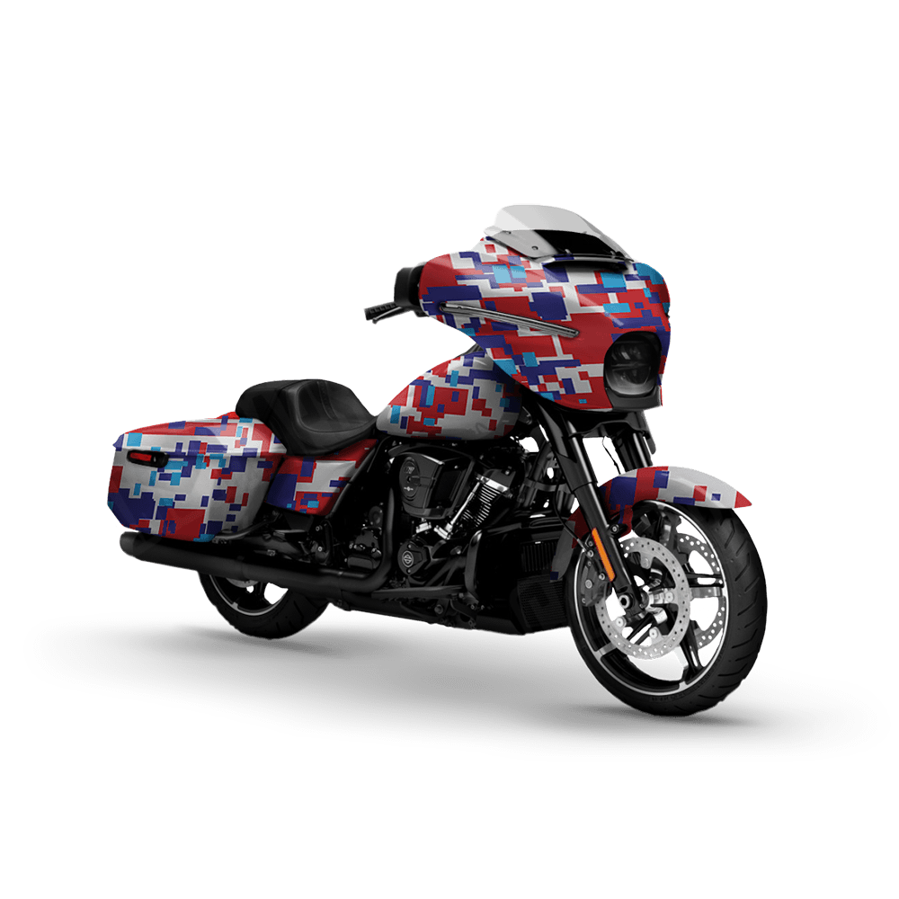 Large Digital M Series Motorcycle Camo Vinyl Wrap