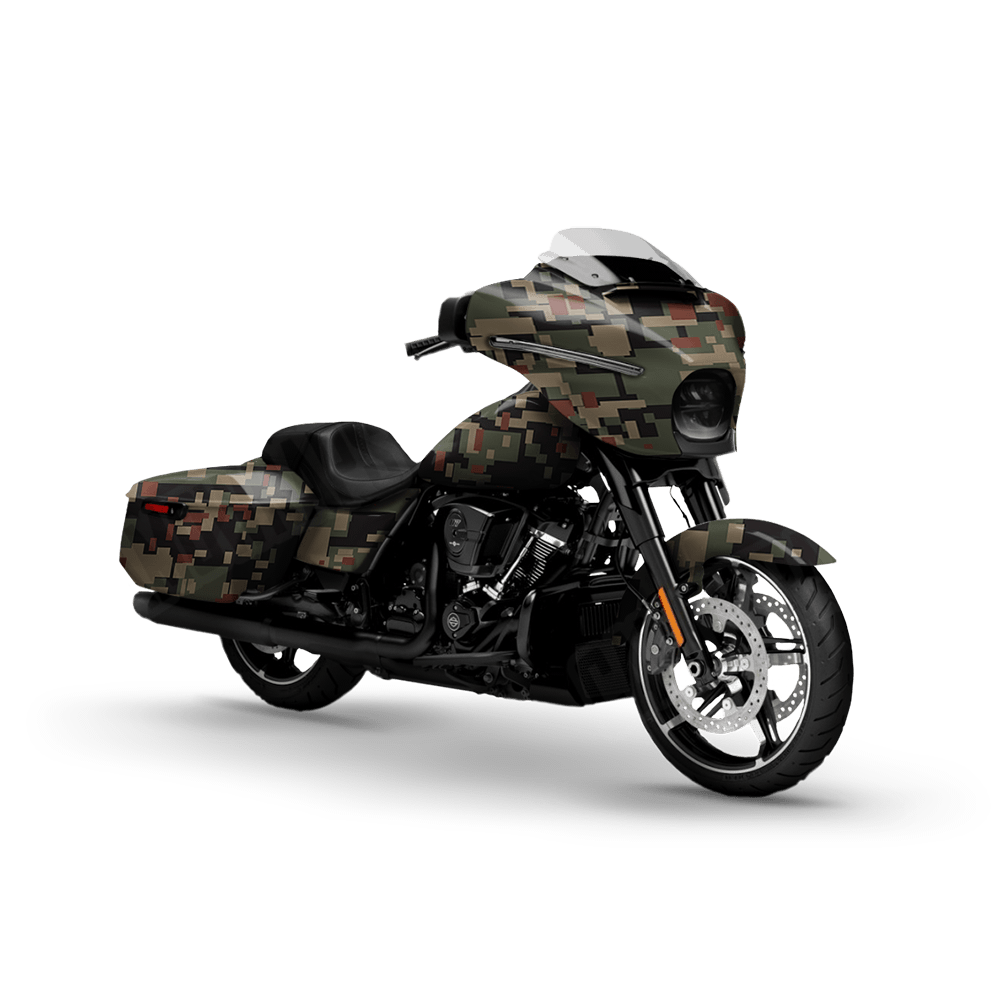 Large Digital Militant Copper Motorcycle Camo Vinyl Wrap