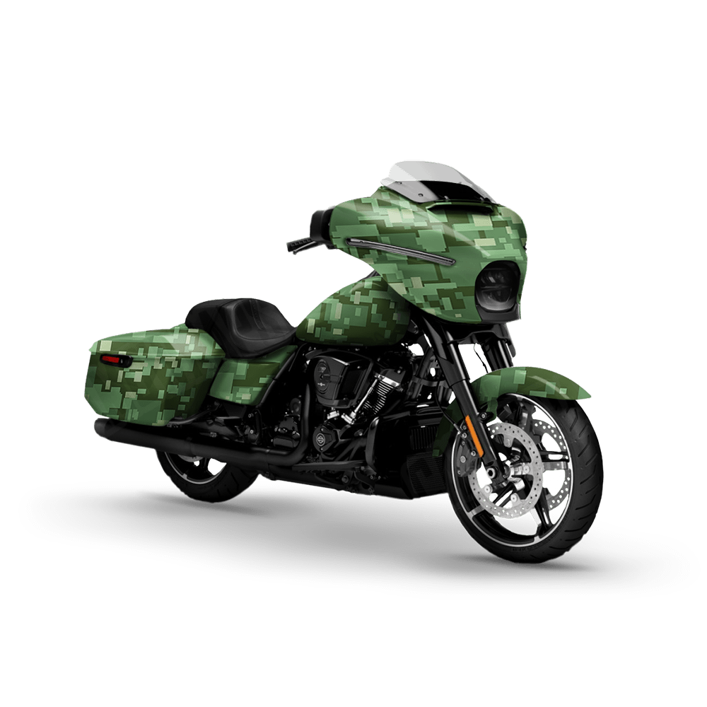 Large Digital Pistachio Motorcycle Camo Vinyl Wrap