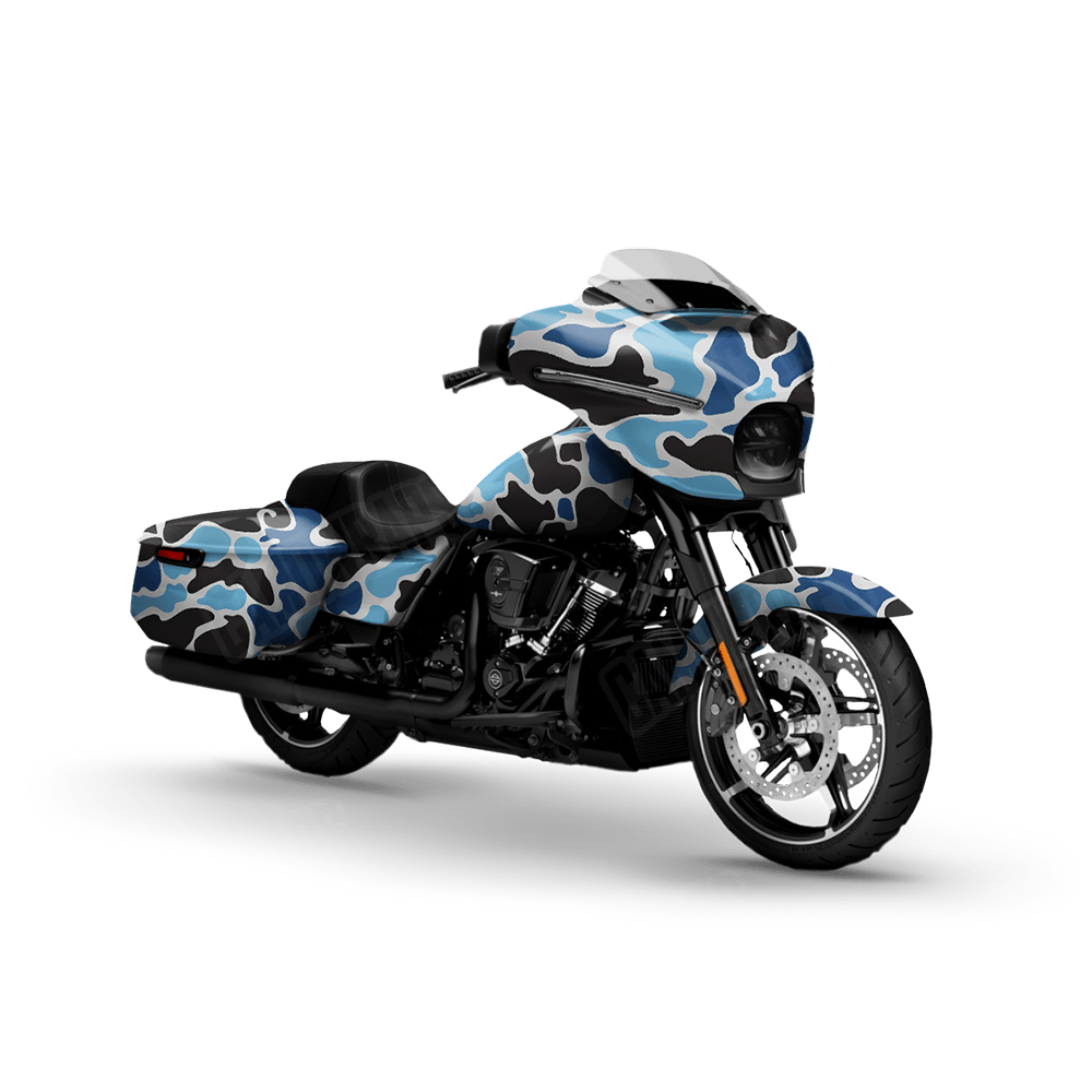Old School Duck Baby Blue Motorcycle Wraps