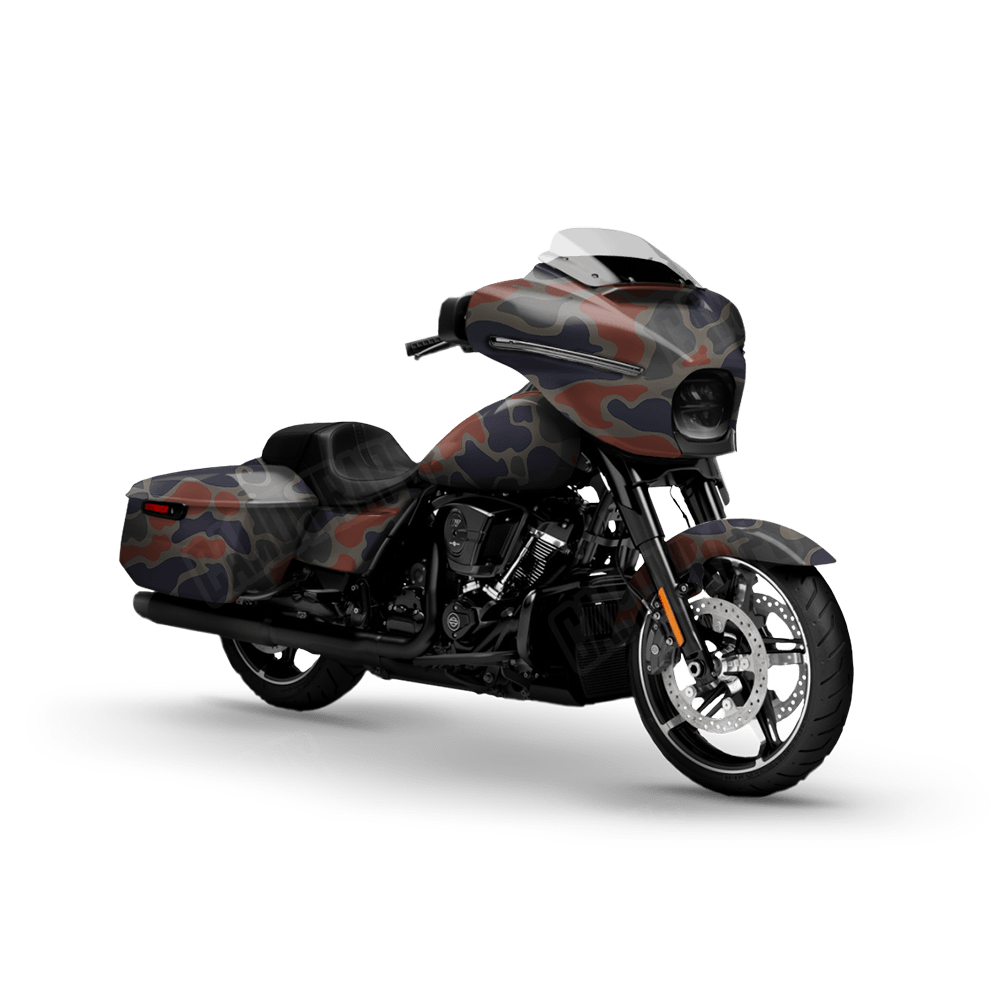 Old School Duck Blue Copper Motorcycle Wraps
