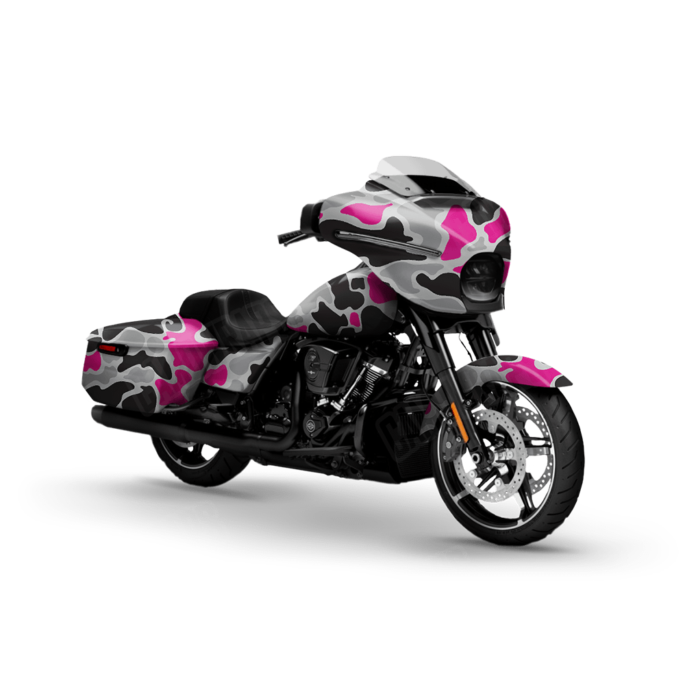 Old School Duck Magenta Tiger Motorcycle Wraps