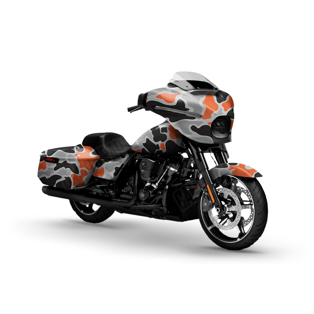 Old School Duck Orange Tiger Motorcycle Wraps