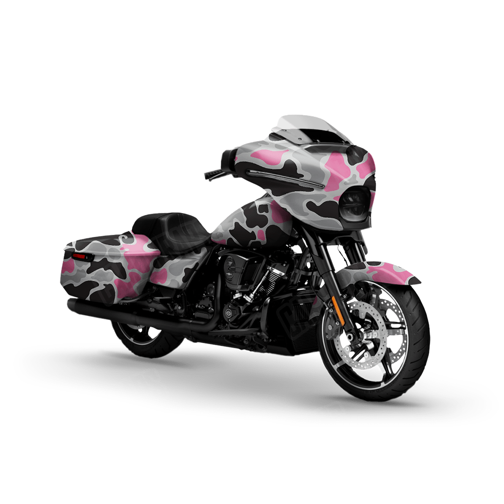 Old School Duck Pink Tiger Motorcycle Wraps