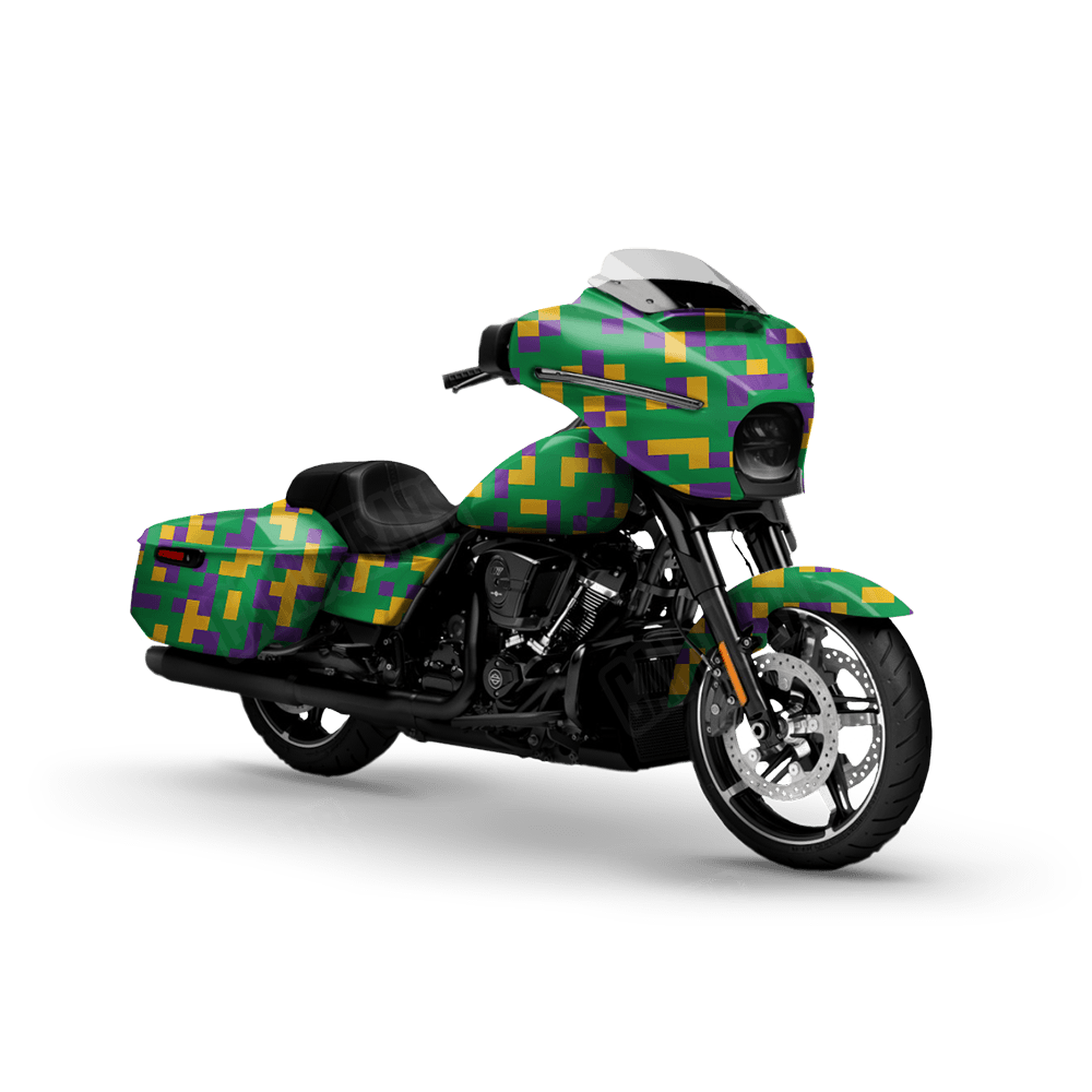 Pixel Mardi Gras Motorcycle Wraps