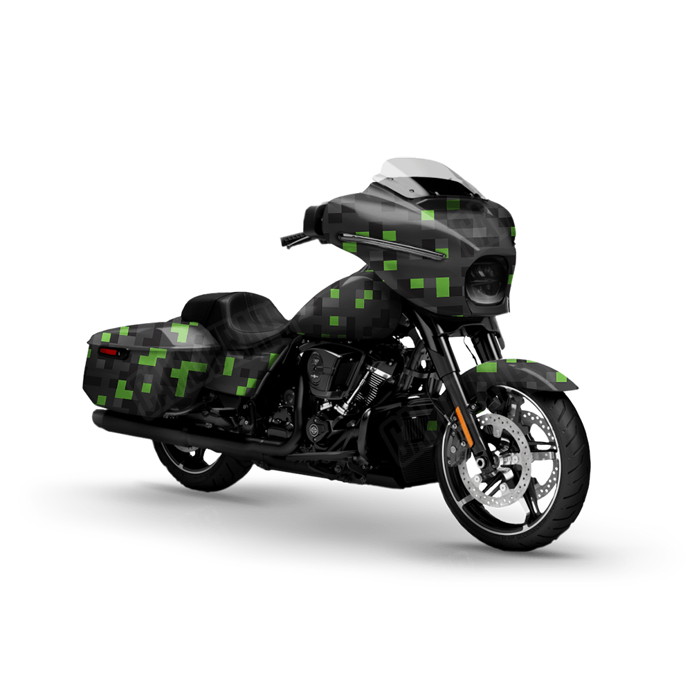 Pixel Metro Green Motorcycle Wraps