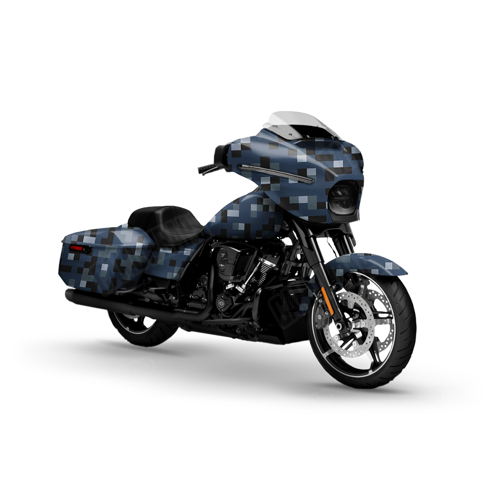Pixel Navy Motorcycle Wraps