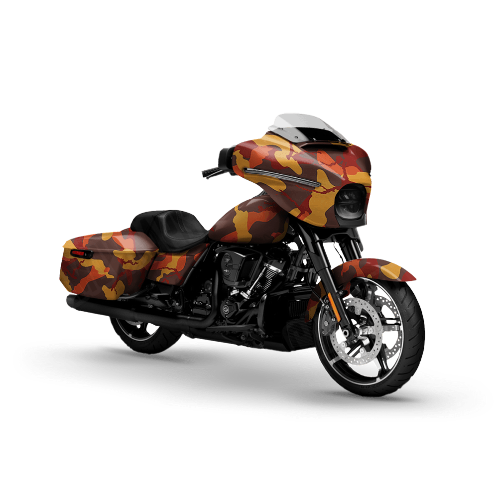 Large Ragged Autumn Motorcycle Camo Vinyl Wrap