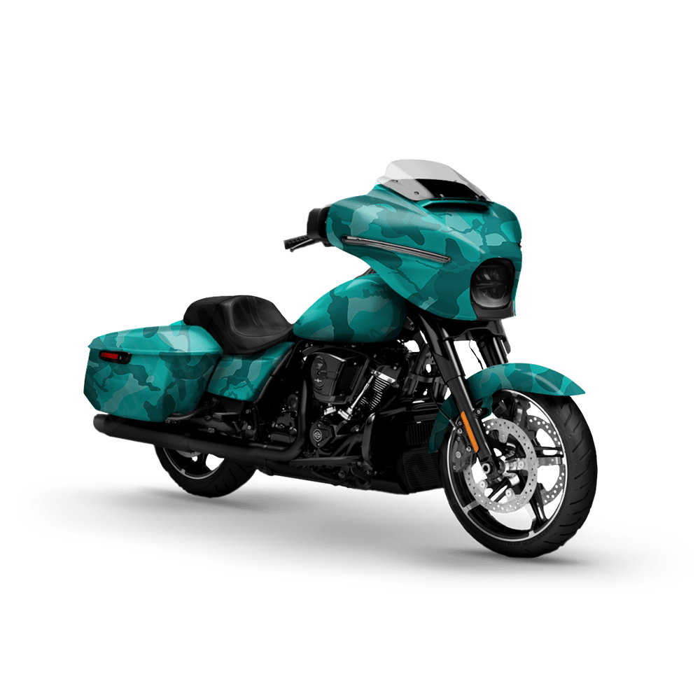 Large Ragged Elite Tiffany Blue Motorcycle Camo Vinyl Wrap