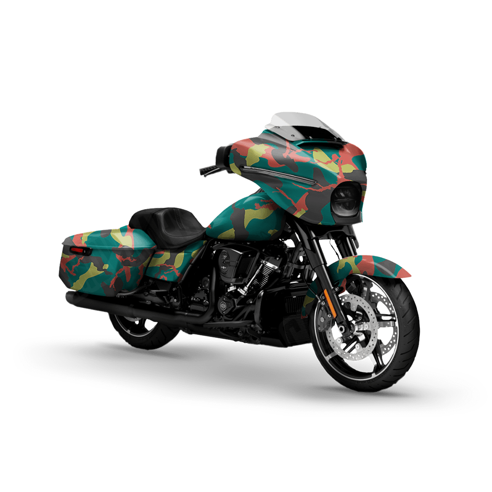 Large Ragged Fiesta Motorcycle Camo Vinyl Wrap