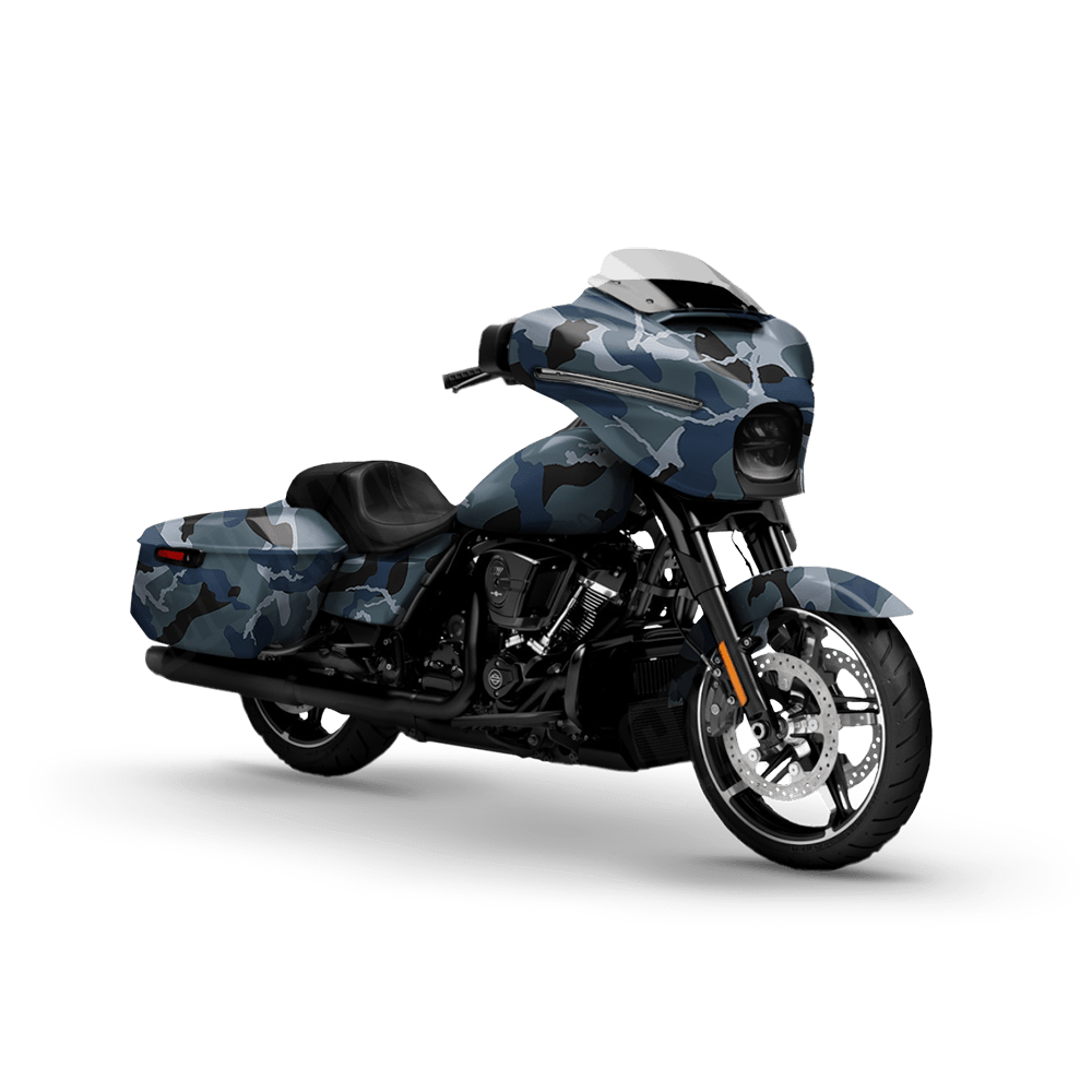 Large Ragged Navy Motorcycle Camo Vinyl Wrap