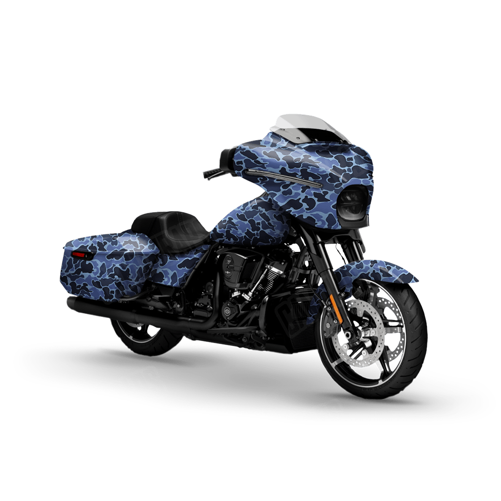 Old School Duck Blue Urban Night Motorcycle Wraps