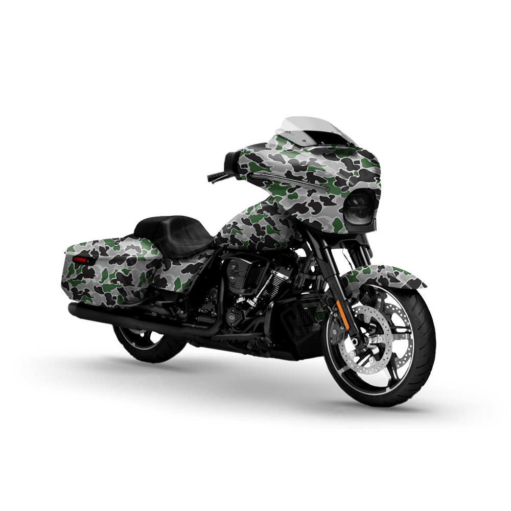 Old School Duck Green Tiger Motorcycle Wraps