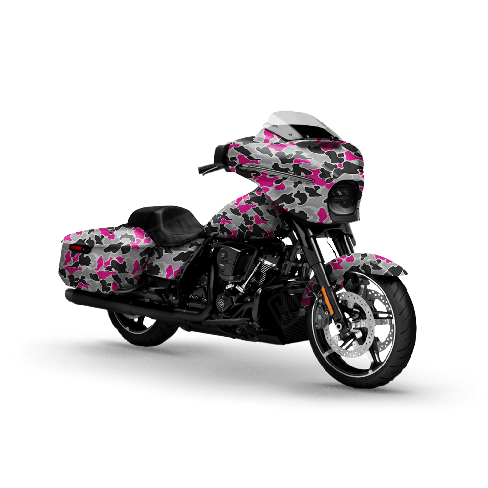 Old School Duck Magenta Tiger Motorcycle Wraps