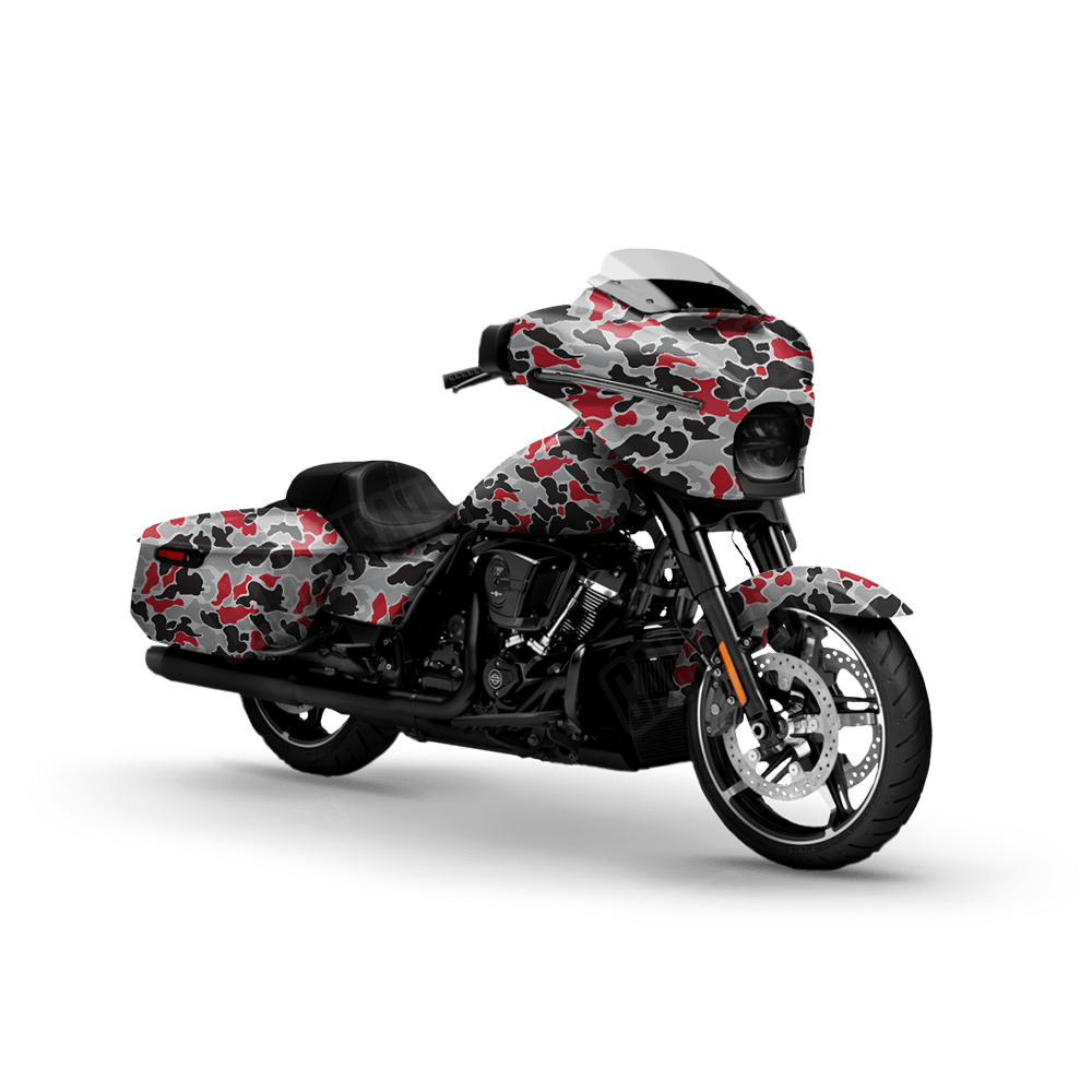 Old School Duck Red Tiger Motorcycle Wraps