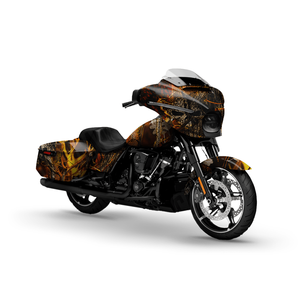 Nature Burning Voodoo Motorcycle Camo Vinyl Wrap