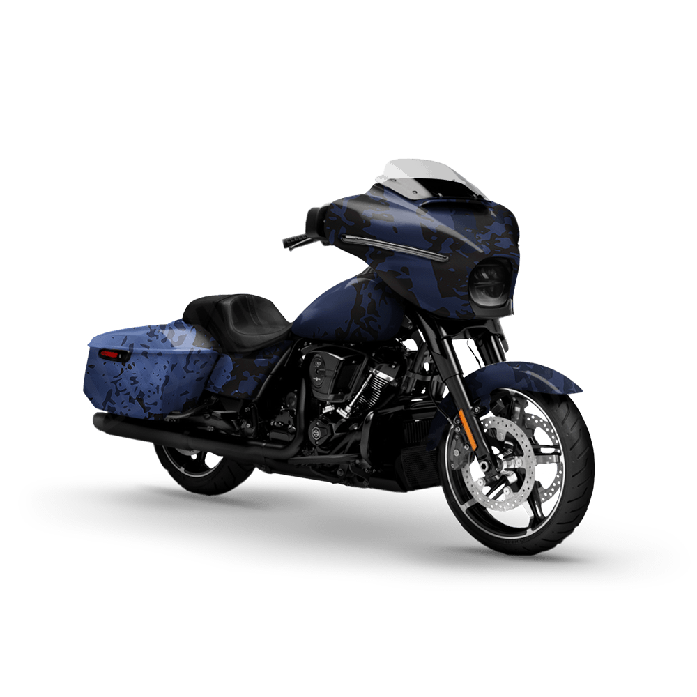 Pasted Blue Midnight Motorcycle Camo Vinyl Wrap