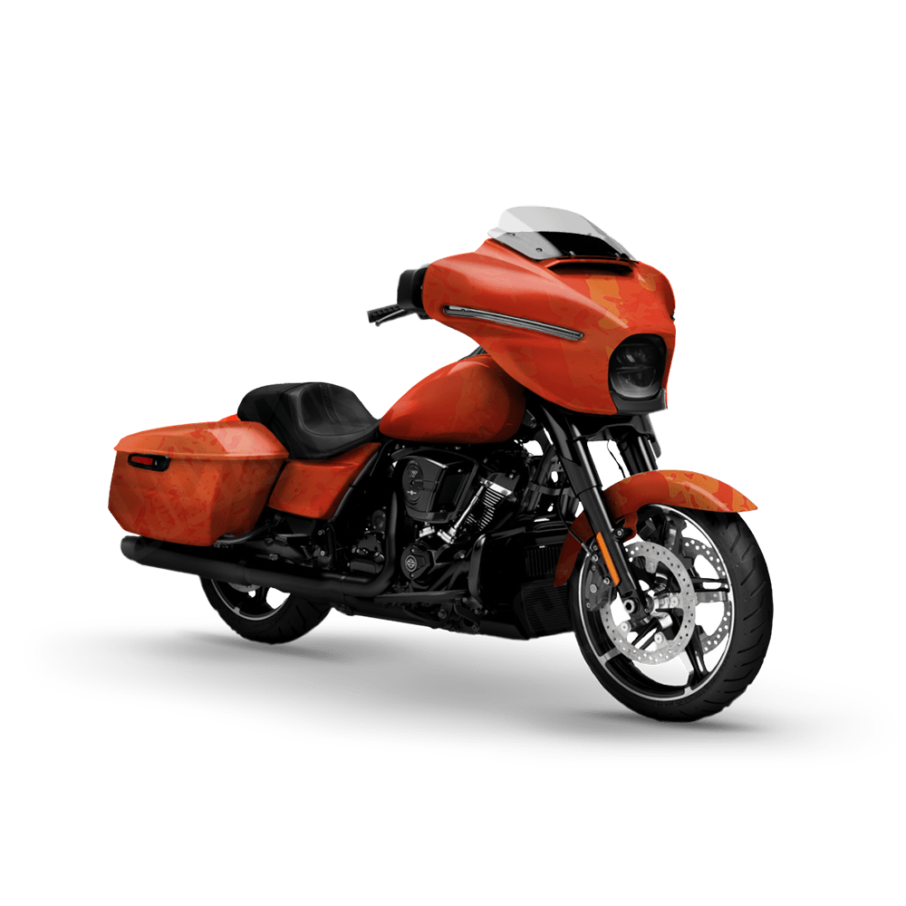 Pasted Elite Orange Motorcycle Camo Vinyl Wrap