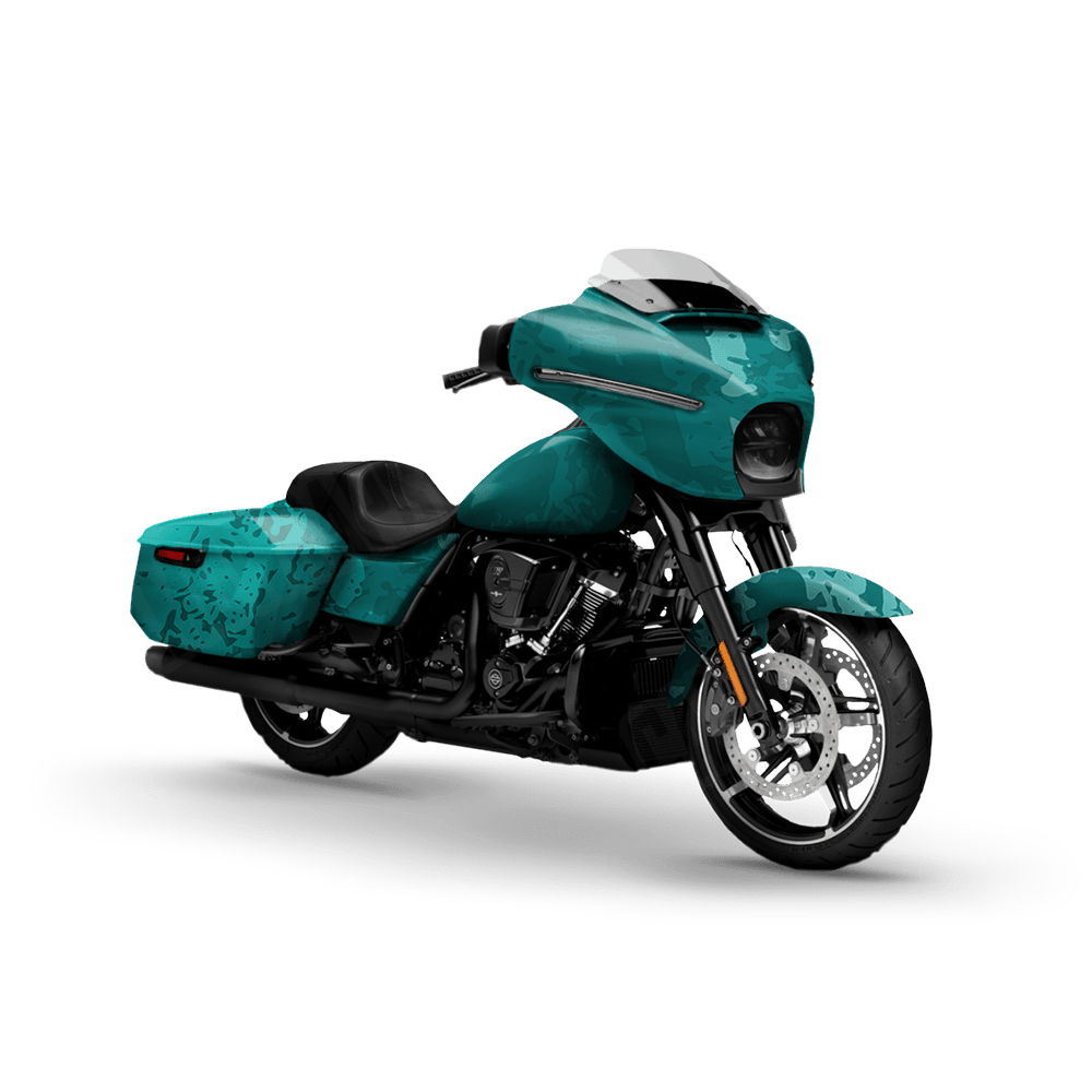 Pasted Elite Tiffany Blue Motorcycle Camo Vinyl Wrap