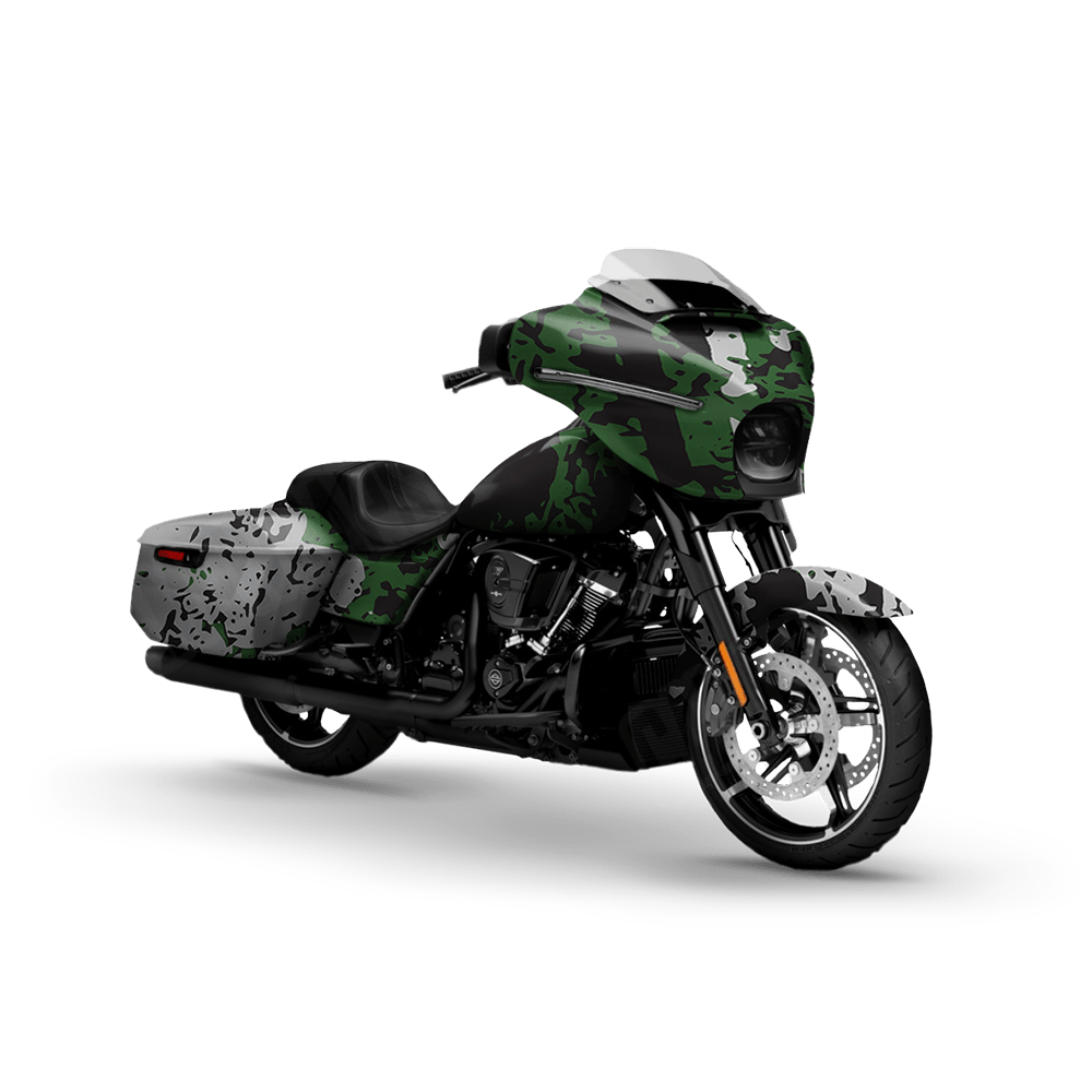 Pasted Green Tiger Motorcycle Camo Vinyl Wrap