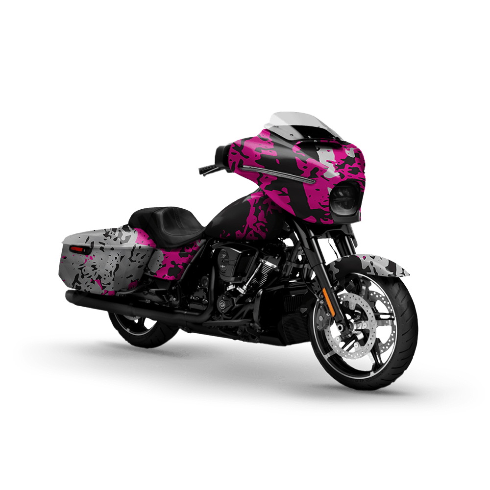 Pasted Magenta Tiger Motorcycle Camo Vinyl Wrap