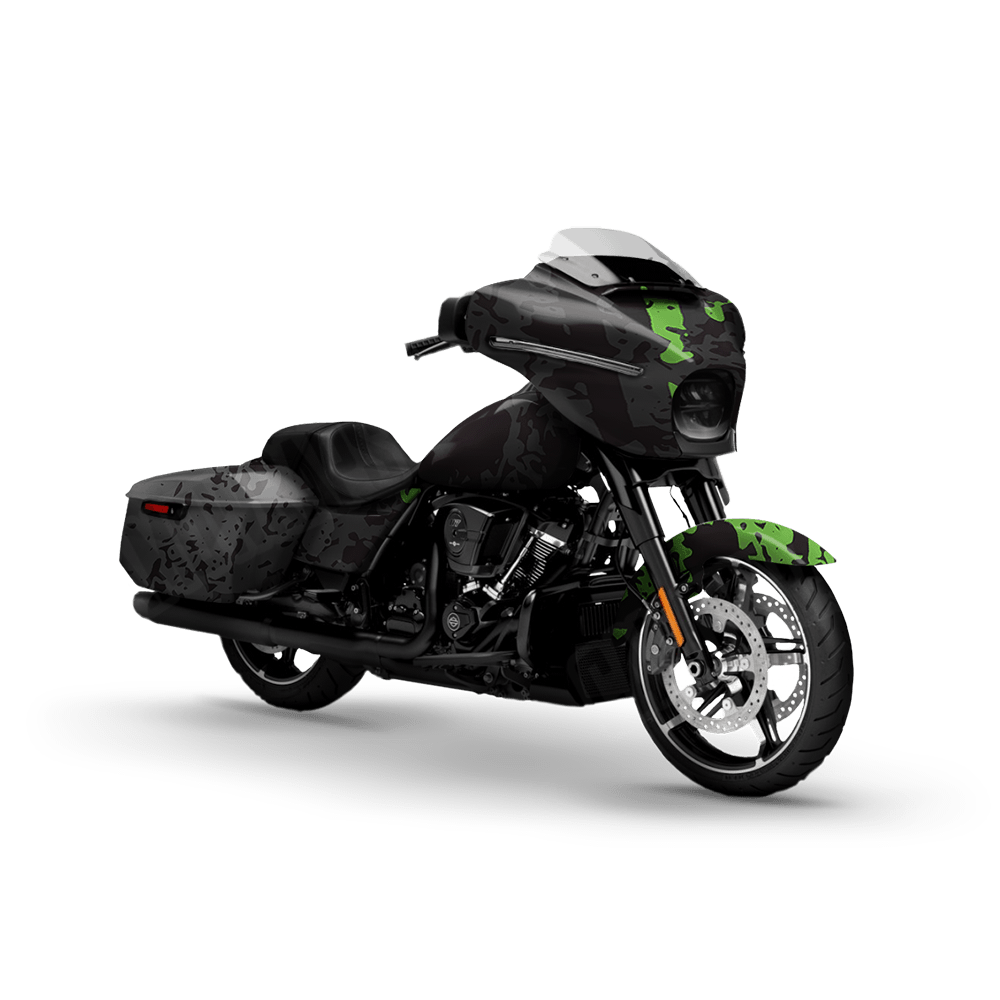 Pasted Metro Green Motorcycle Camo Vinyl Wrap