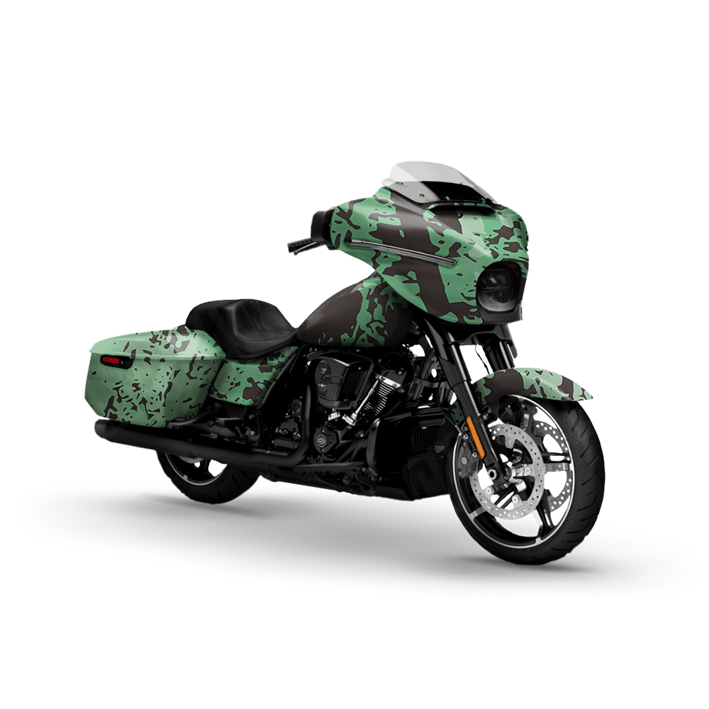 Pasted Mint Chocolate Chip Motorcycle Camo Vinyl Wrap