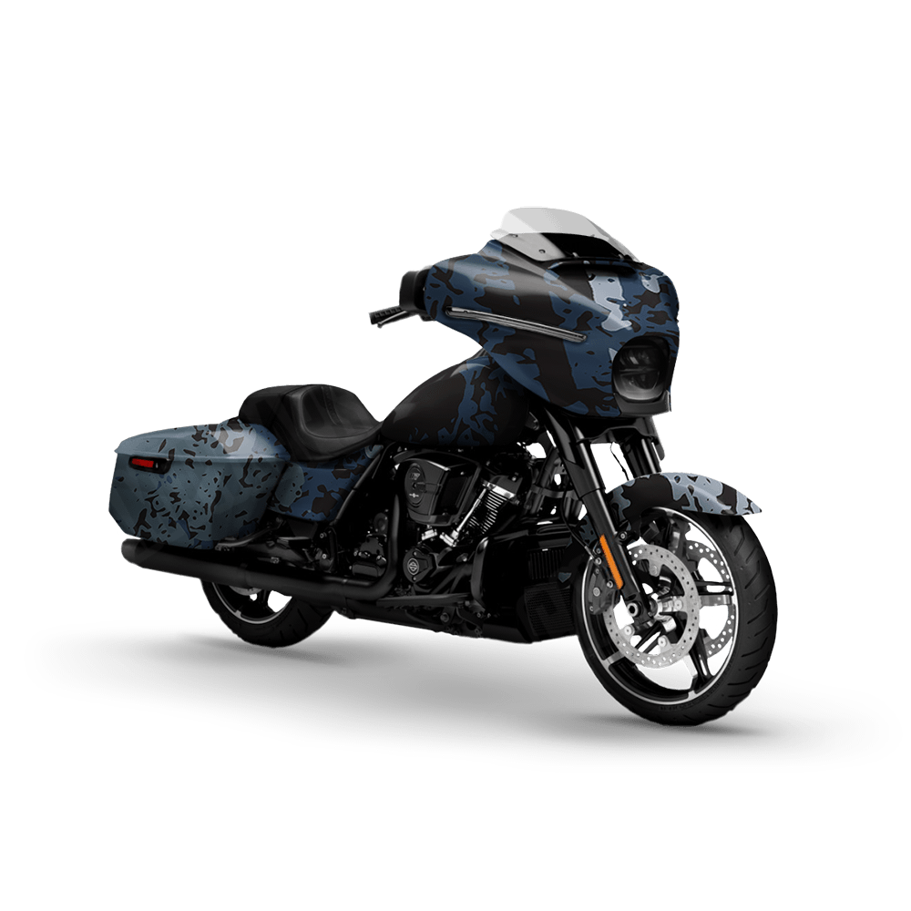 Pasted Navy Motorcycle Camo Vinyl Wrap