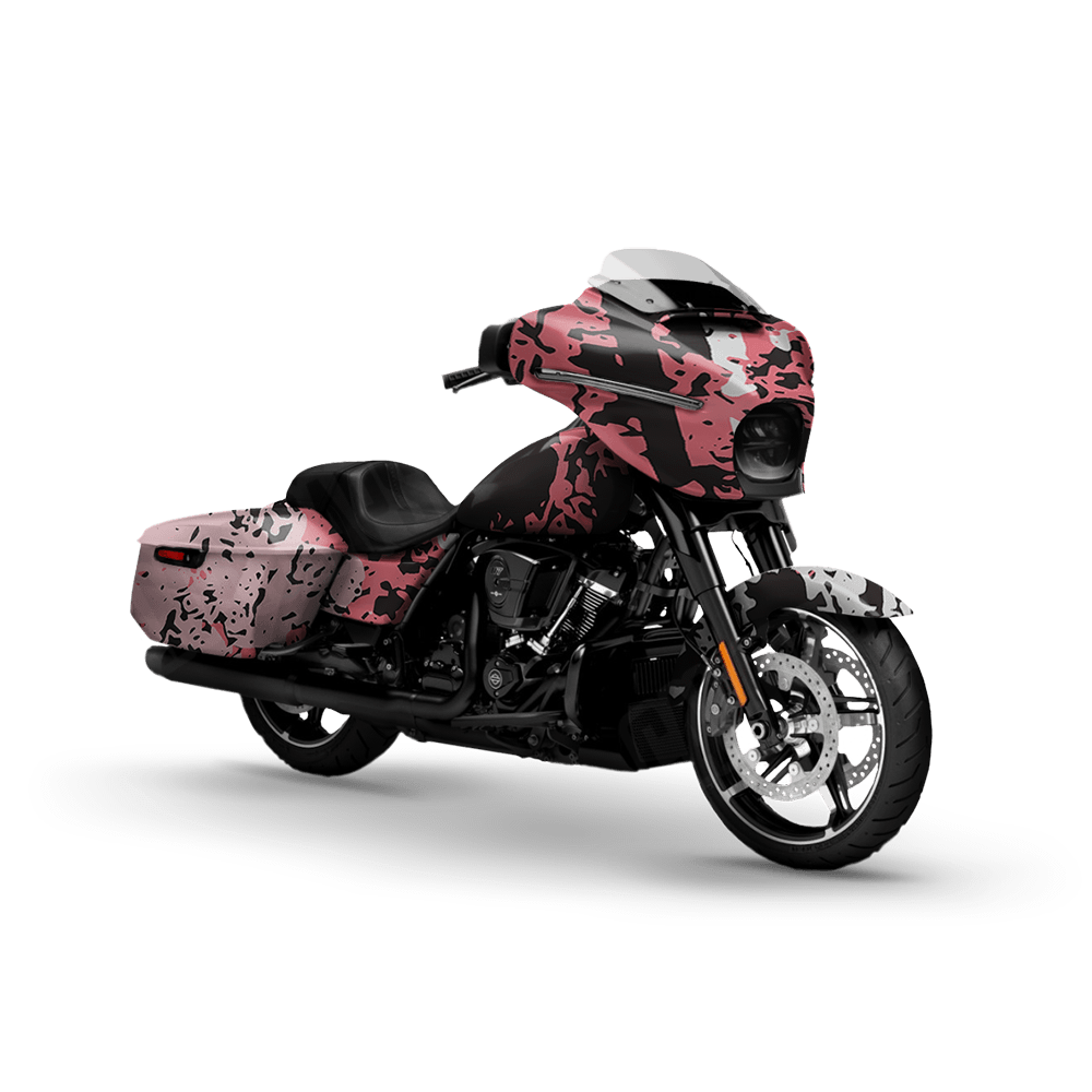 Pasted Pink Motorcycle Camo Vinyl Wrap