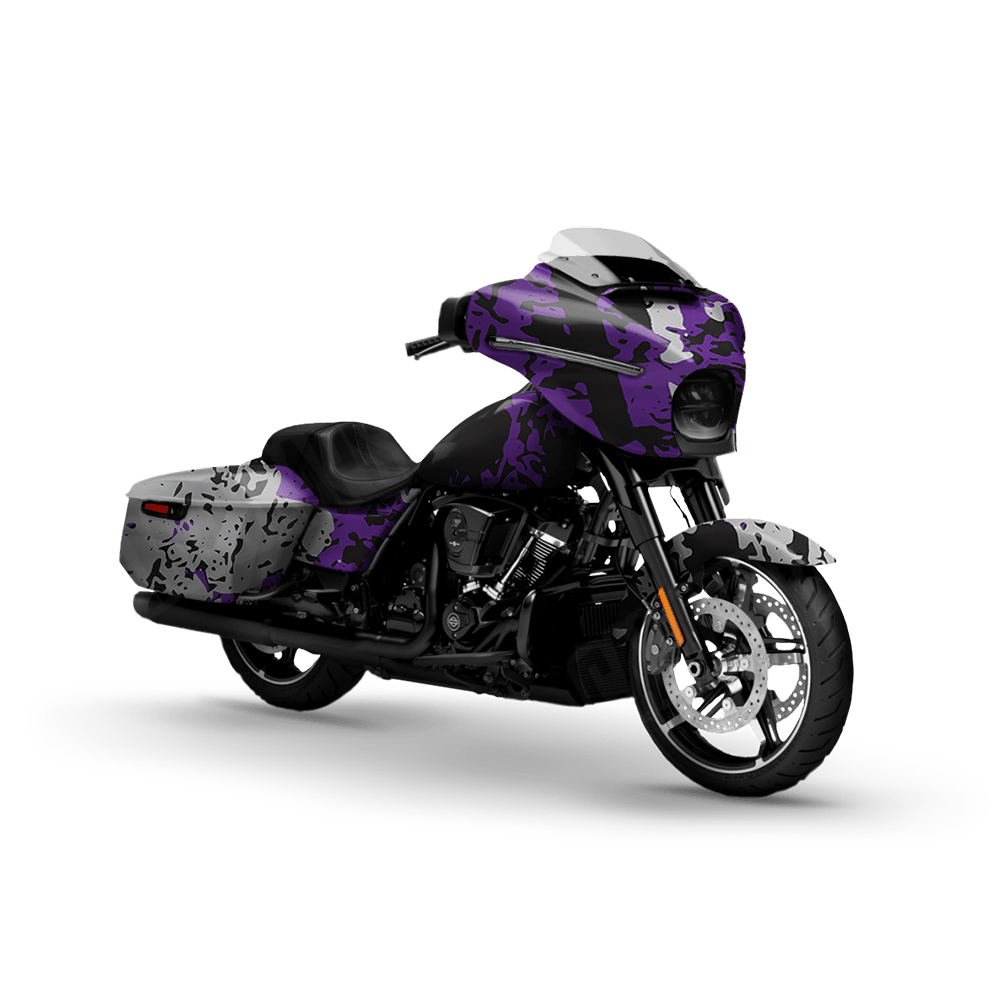 Pasted Purple Tiger Motorcycle Camo Vinyl Wrap