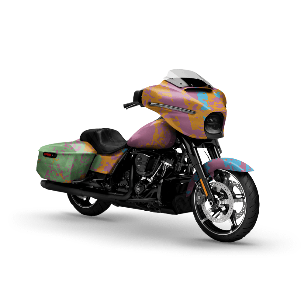 Pasted Sherbert Motorcycle Camo Vinyl Wrap