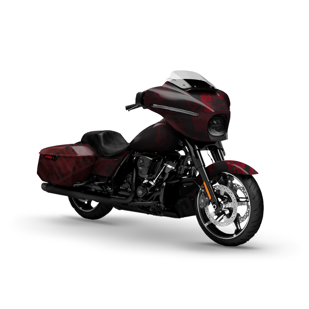 Pasted Vampire Red Motorcycle Camo Vinyl Wrap