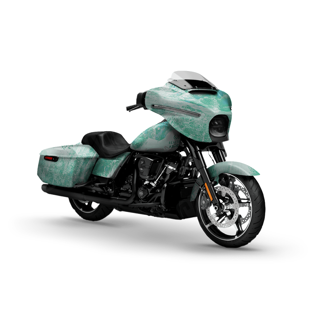Realtree Aspect Teal Waters Motorcycle Camo Vinyl Wrap