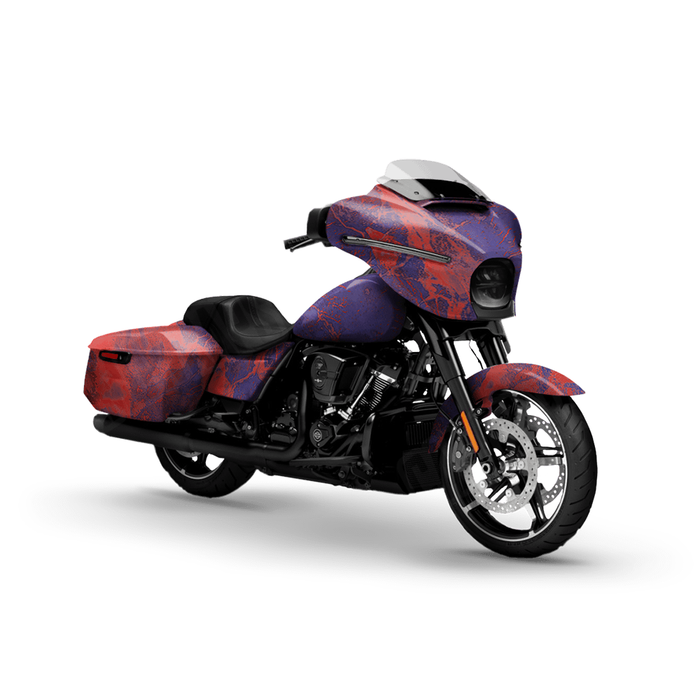 Realtree WAV3 Red Blue Motorcycle Camo Vinyl Wrap