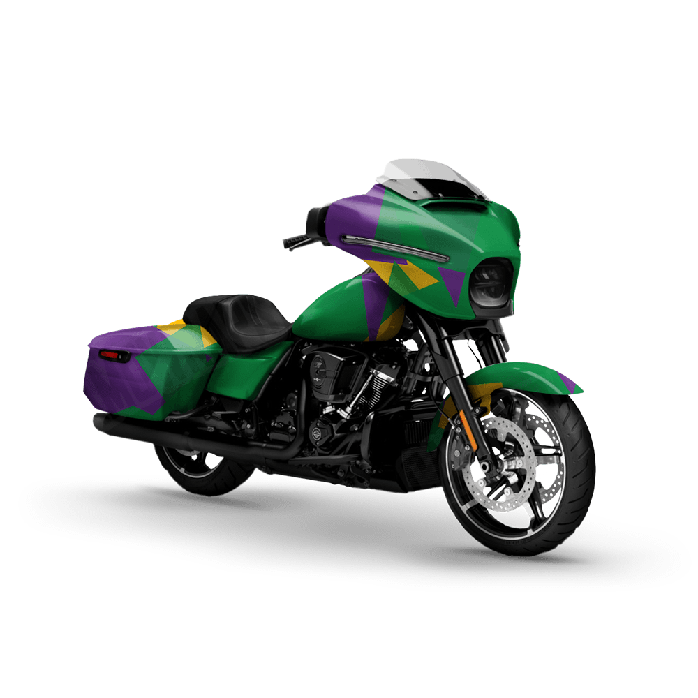Shattered Mardi Gras Motorcycle Camo Vinyl Wrap