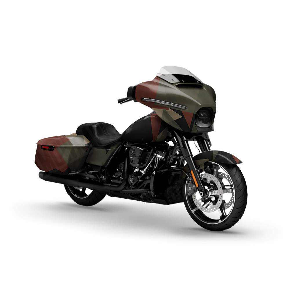 Shattered Militant Copper Motorcycle Camo Vinyl Wrap