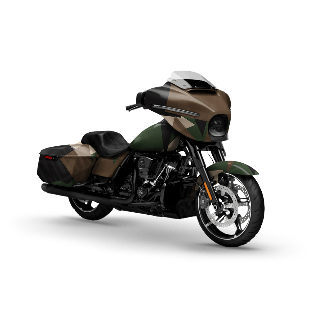 Shattered Woodland Motorcycle Camo Vinyl Wrap
