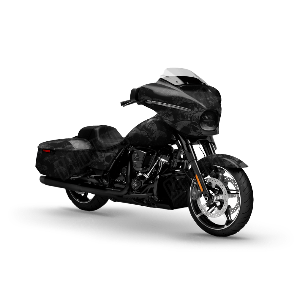 Skull Grayscale Motorcycle Wraps