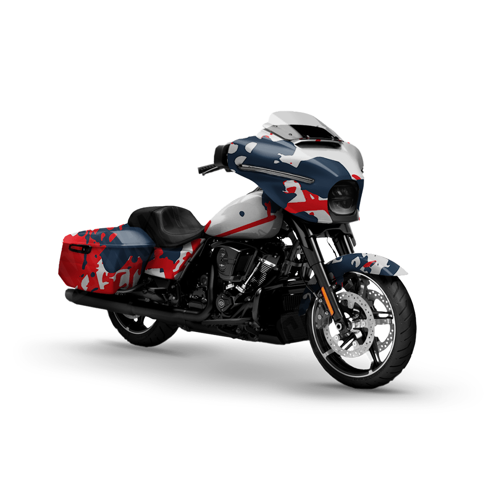 Tire Splatter America Motorcycle Camo Vinyl Wrap