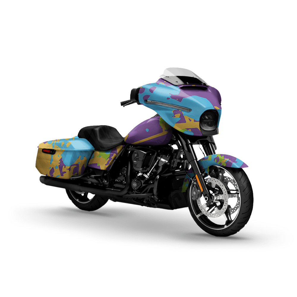 Tire Splatter Carnival Motorcycle Camo Vinyl Wrap