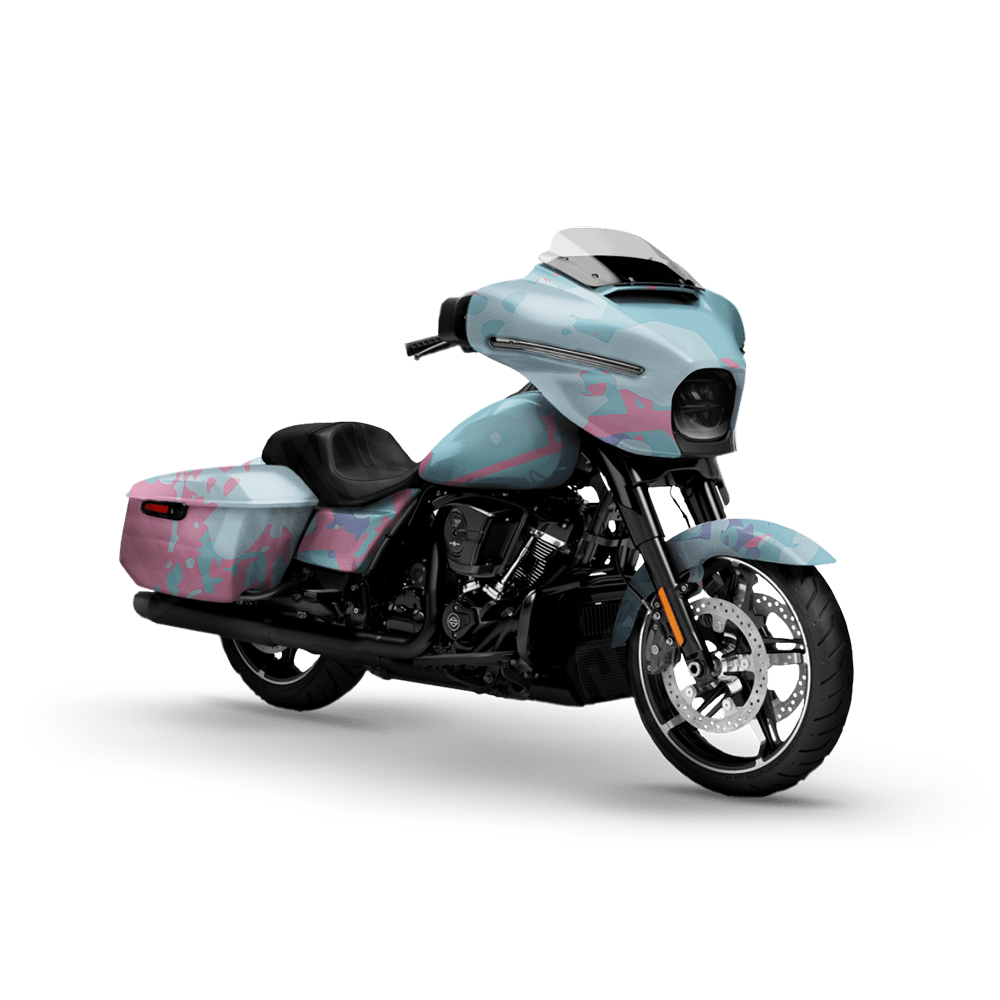 Tire Splatter Cotton Candy Motorcycle Camo Vinyl Wrap