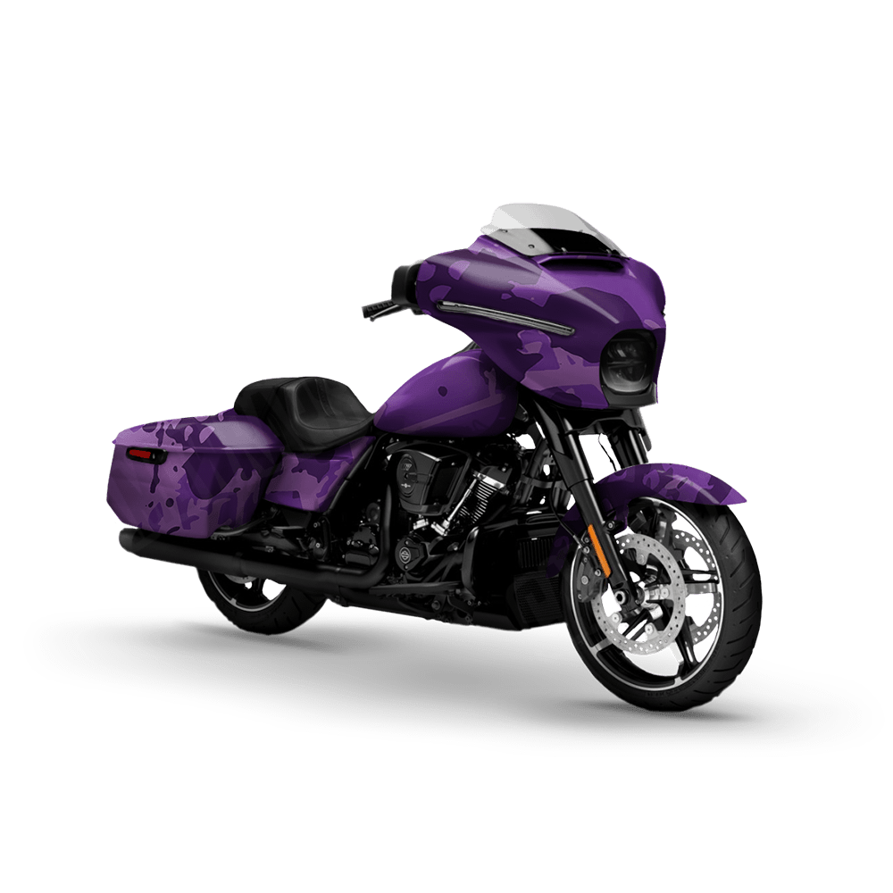 Tire Splatter Elite Purple Motorcycle Camo Vinyl Wrap