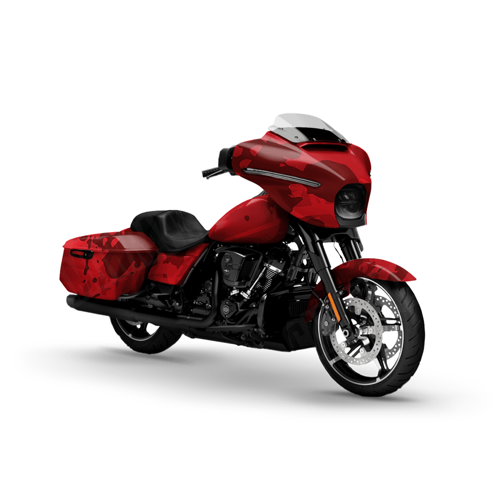 Tire Splatter Elite Red Motorcycle Camo Vinyl Wrap