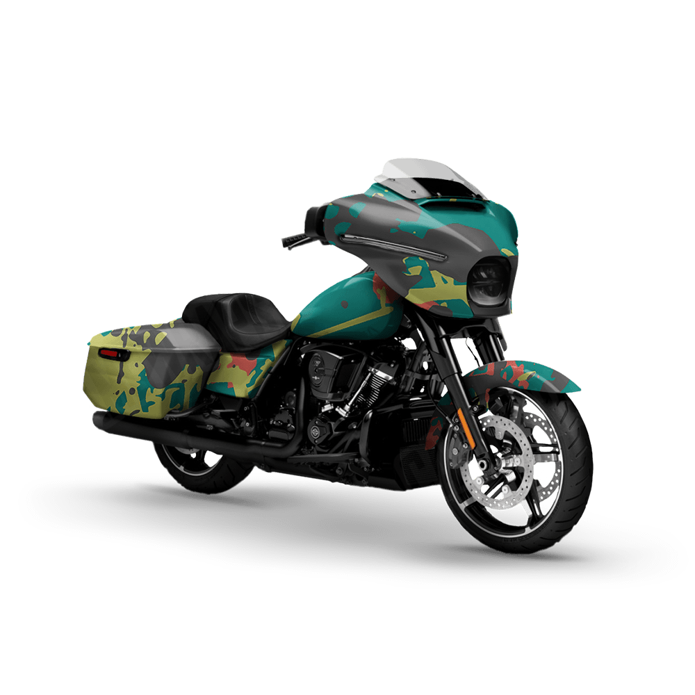 Tire Splatter Fiesta Motorcycle Camo Vinyl Wrap