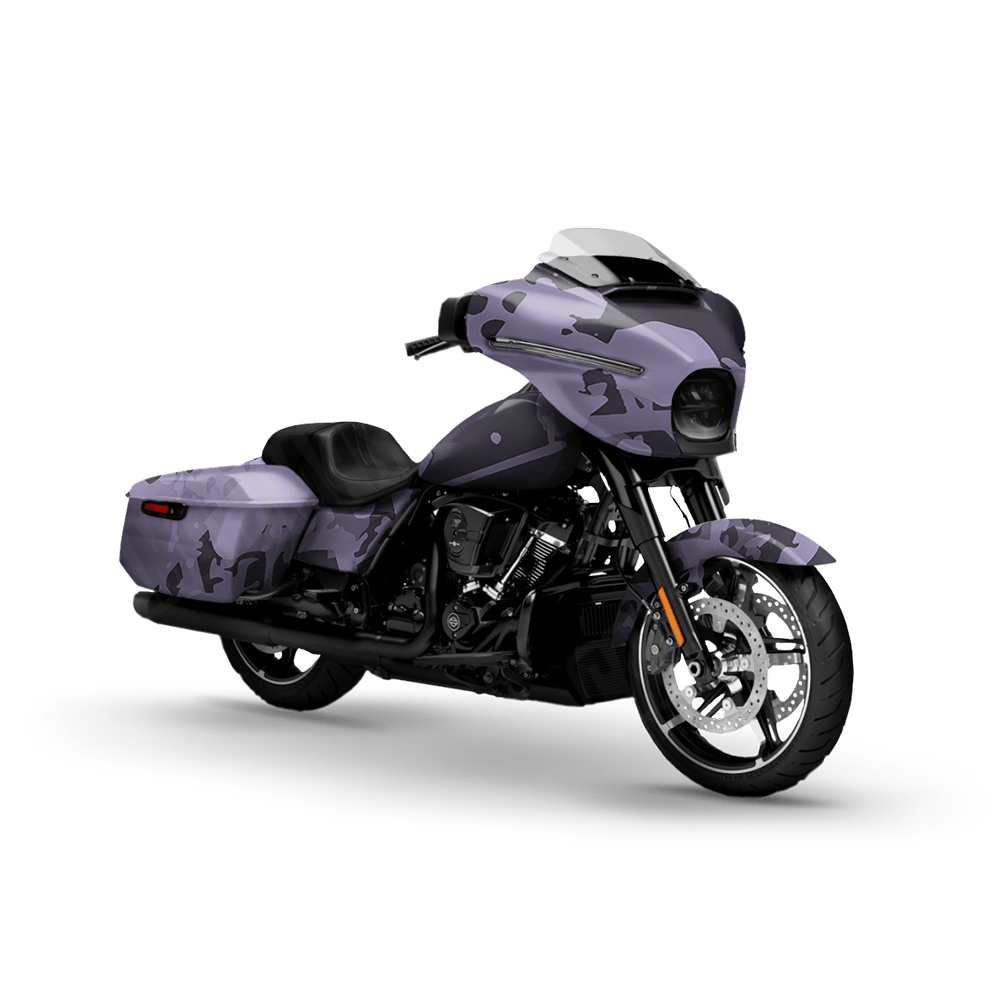 Tire Splatter Lilac Motorcycle Camo Vinyl Wrap