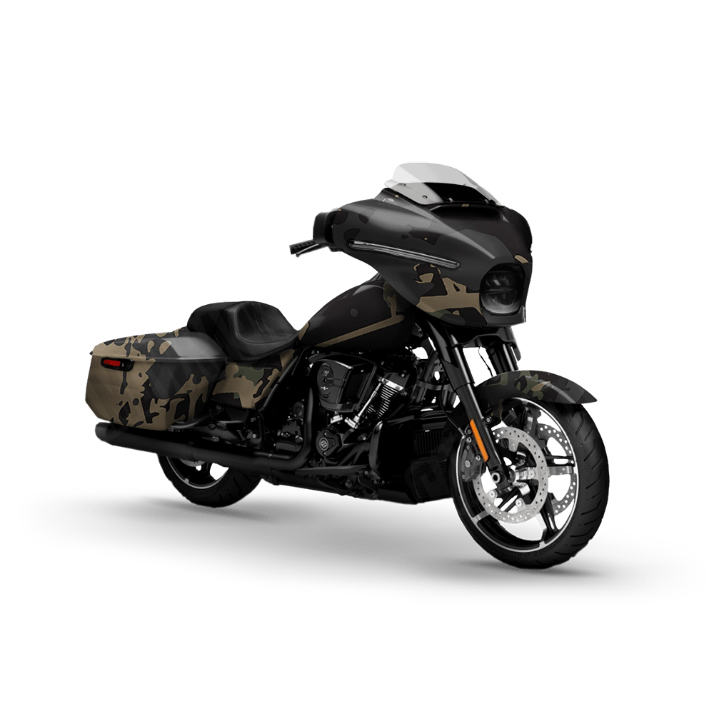 Tire Splatter Militant Charcoal Motorcycle Camo Vinyl Wrap